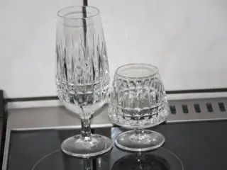 Tung Crystal cognac og øl glas samlet pris