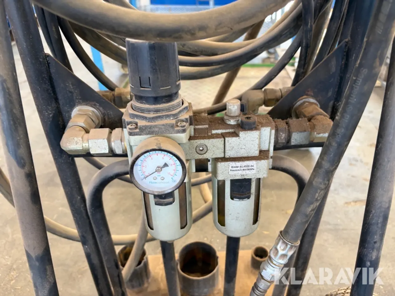 Billede 12 - Mobil trykluft-/servicevogn med slanger, regulator og manometer