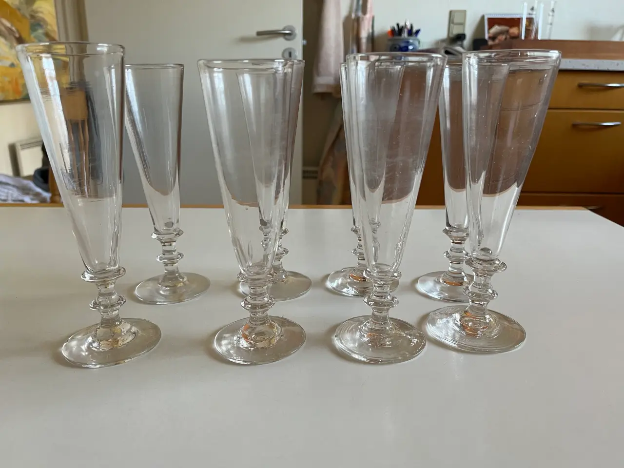 Billede 1 - Antikke mundblæste champagneglas