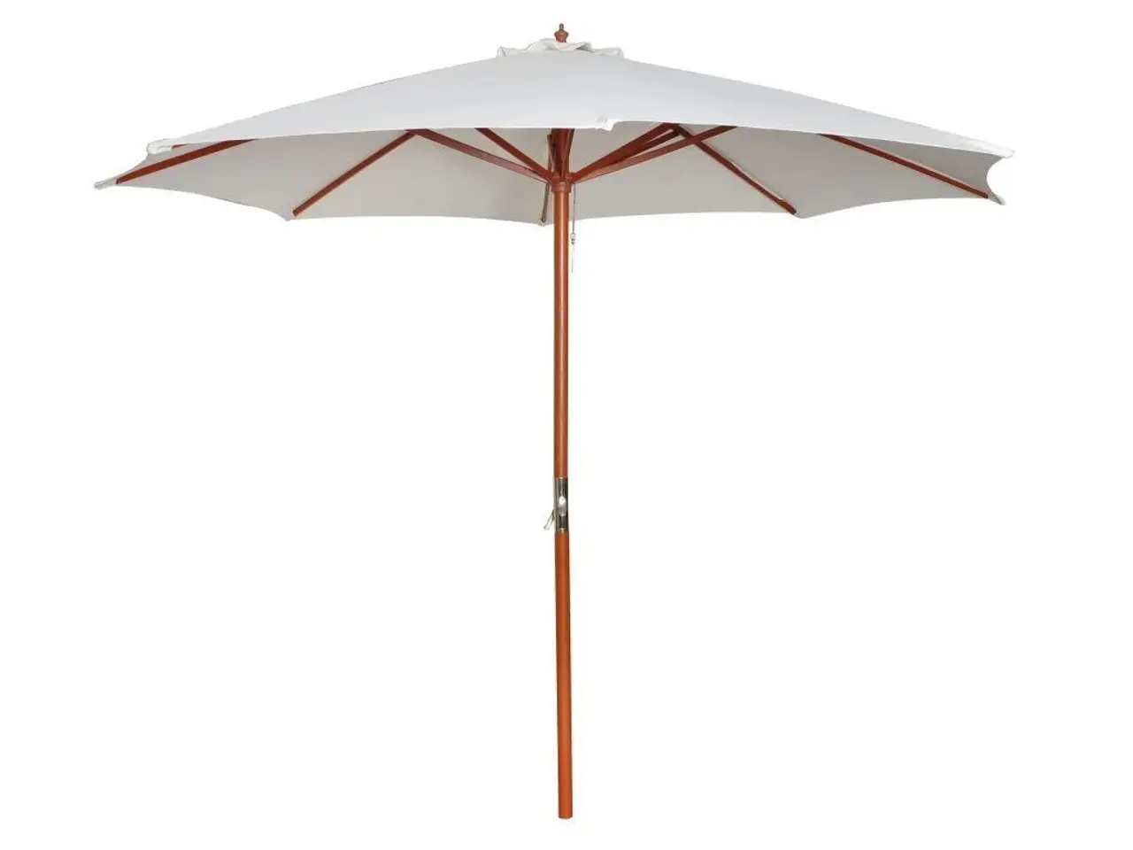 Billede 1 - Parasol 300 cm - sandhvid haveparasol i hårdttræ