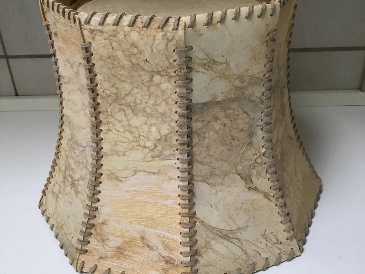 Billede 1 - Retro Lampe skærm 9 kantet, UNIKA