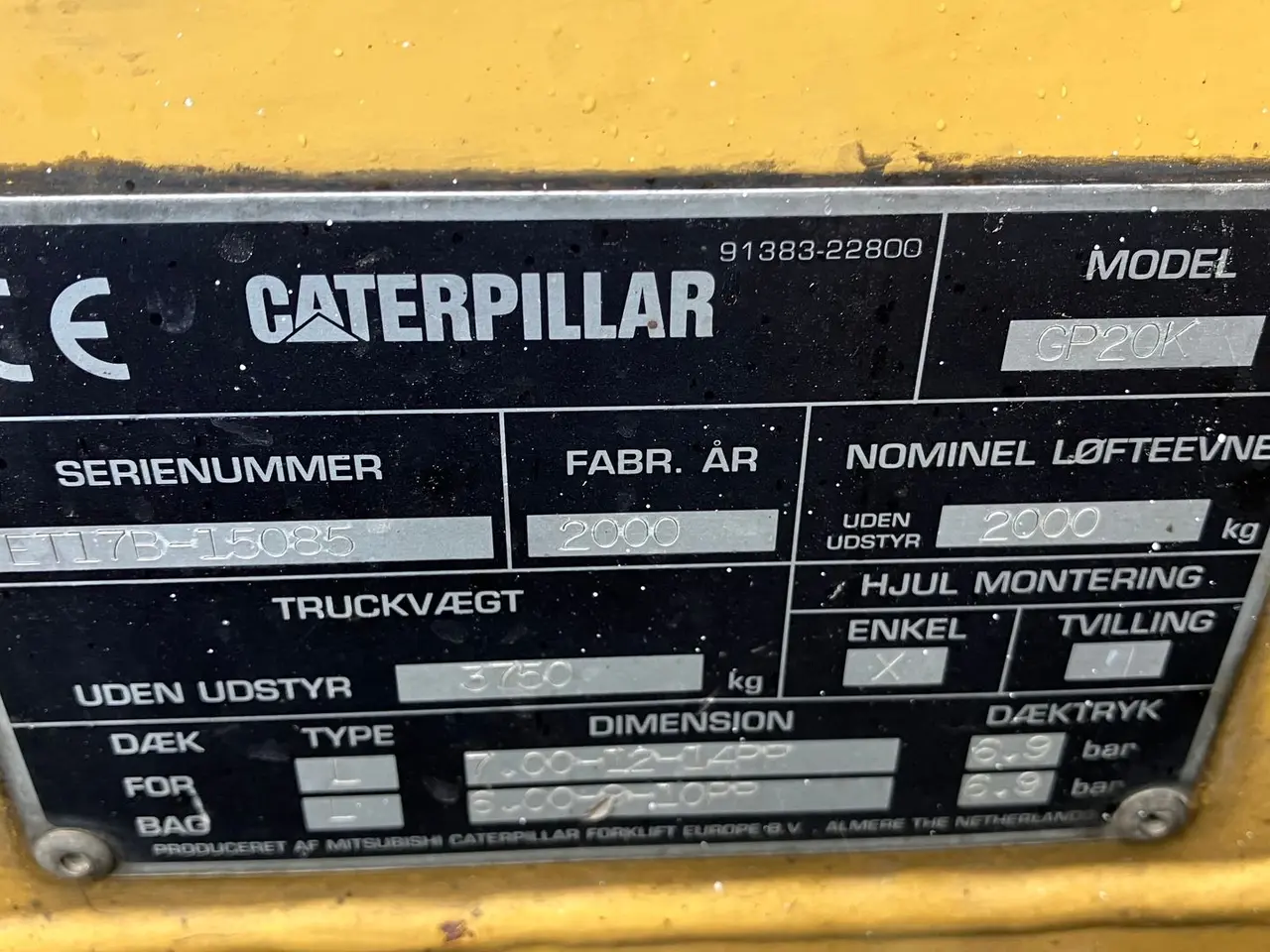 Billede 12 - CAT GP20K CAT GP20K. 2tons Gas truck