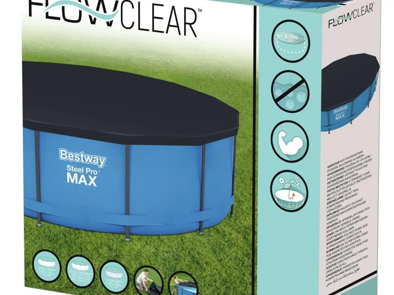 Billede 8 - Bestway Flowclear poolovertræk 366 cm - antracitgrå
