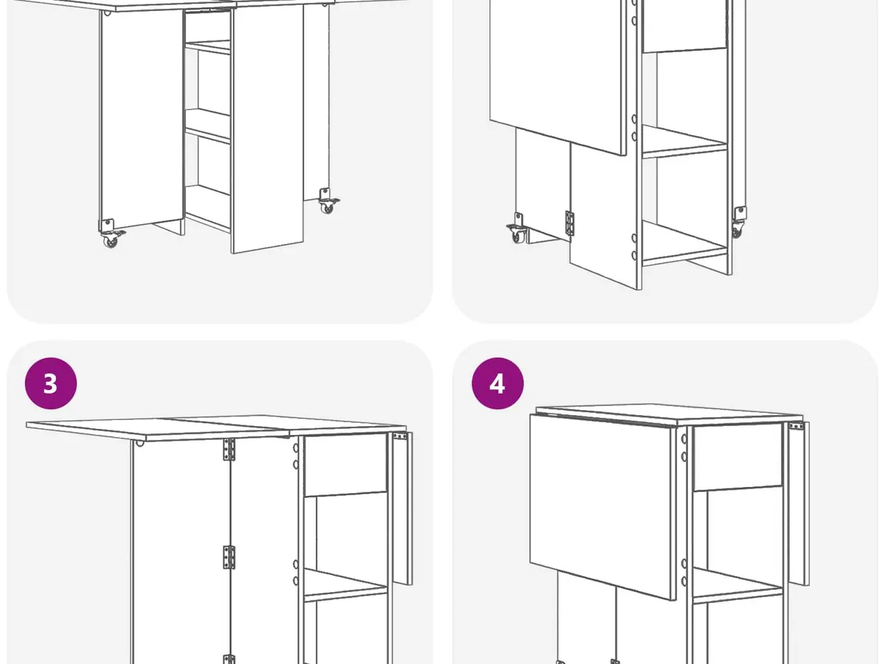 Billede 10 - Foldbart spisebord med opbevaring 115 x 70 x 75 cm - Sonoma-eg