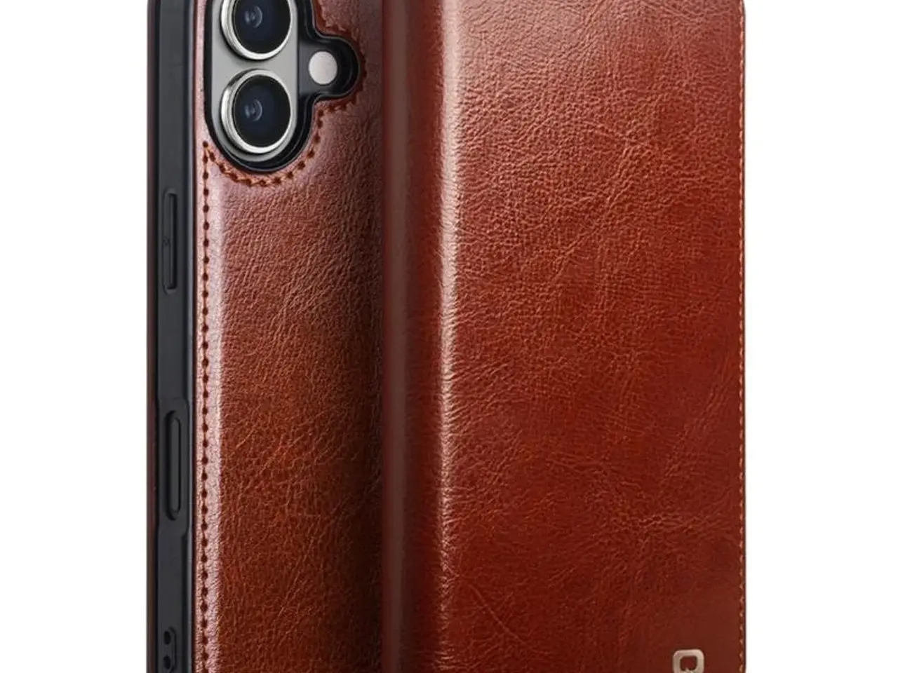 Billede 1 - iPhone 16 Cover, Qialino Classic, ægte læder, brun