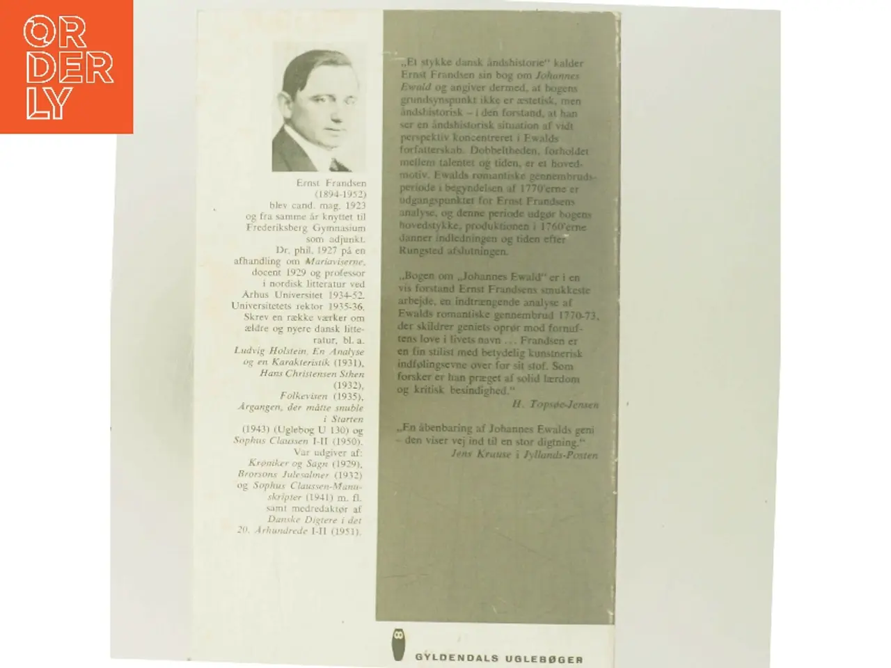 Billede 3 - Johannes Ewald af Ernst Frandsen (Bog)