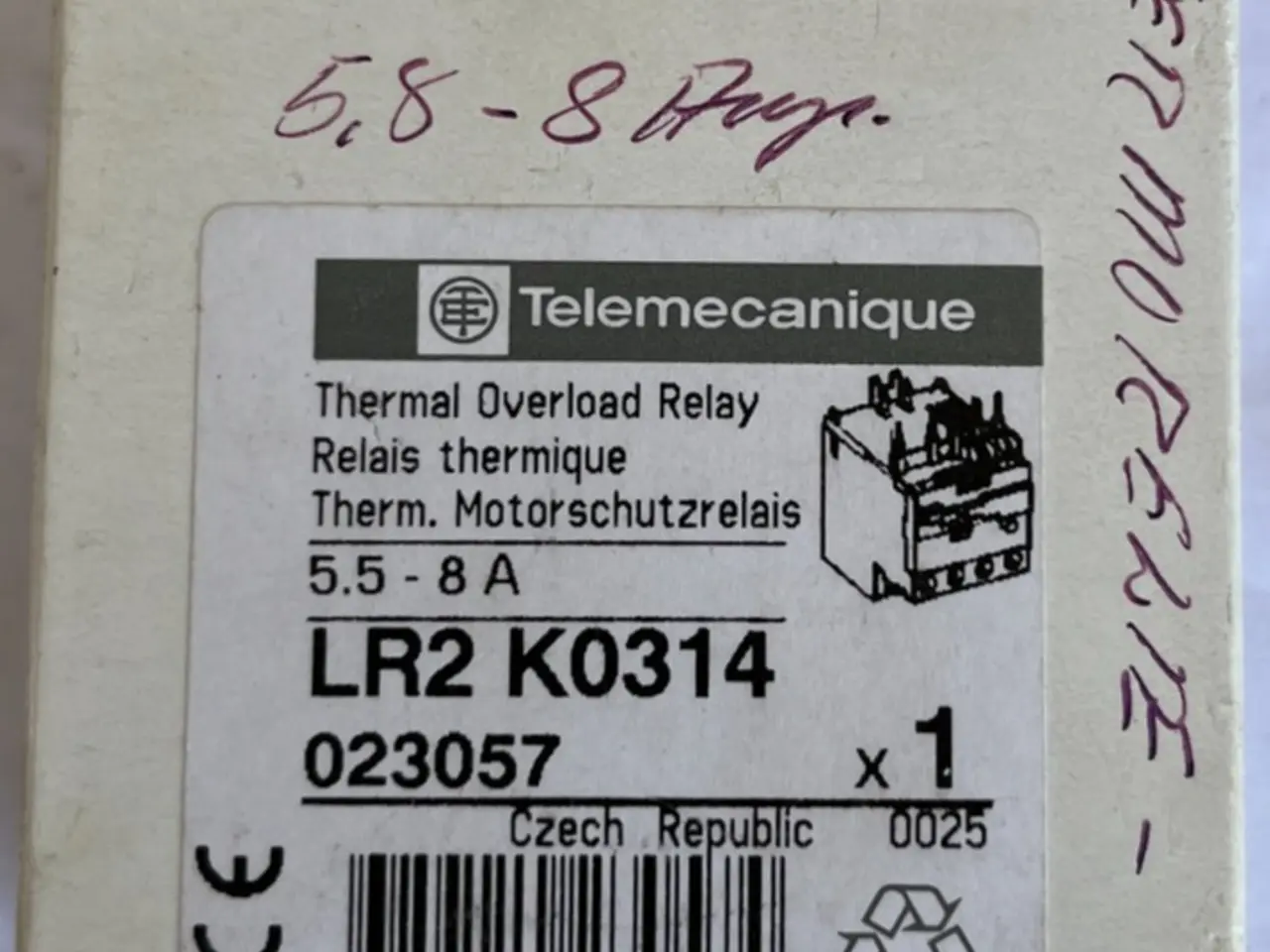Billede 1 - Telemecanique LR2 K0314 Thermal Overload relæ Unit