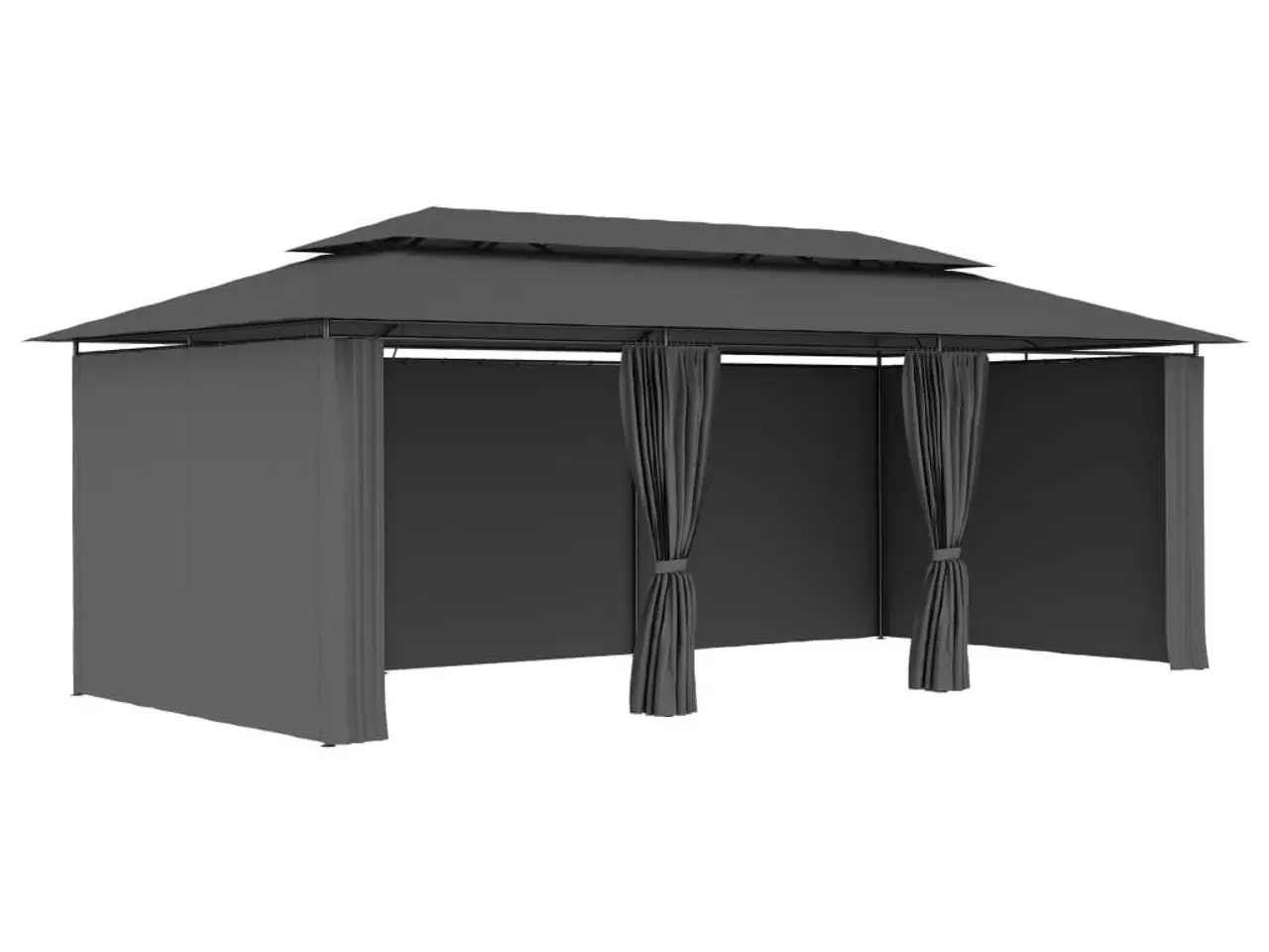 Billede 5 - Pavillon med gardiner 600 × 298 × 270 cm - antracitgrå