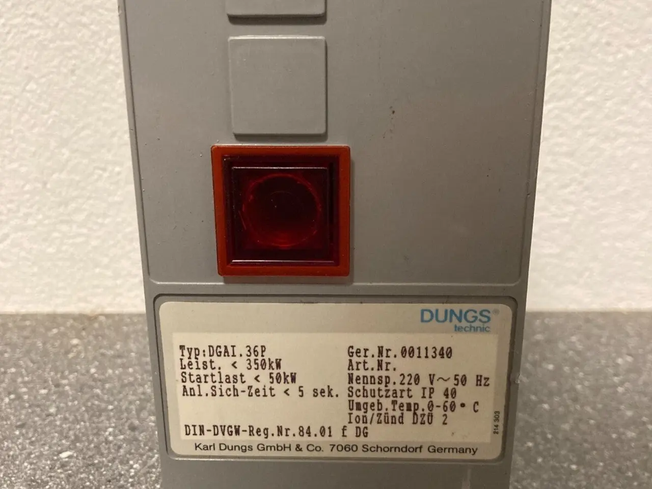 Billede 2 - Old Dungs DGAI.36P Gas Burner Control Unit - 350