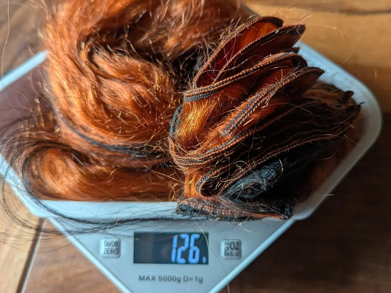 Billede 6 - Orangefarvet human extensions m/ reflekser 72 cm