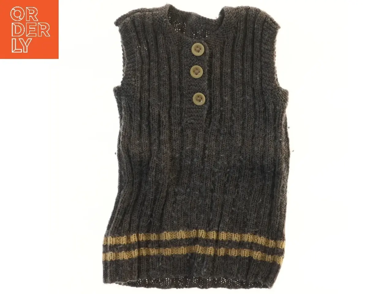 Billede 1 - Strikket vest med knapper (str. 20x31 cm)