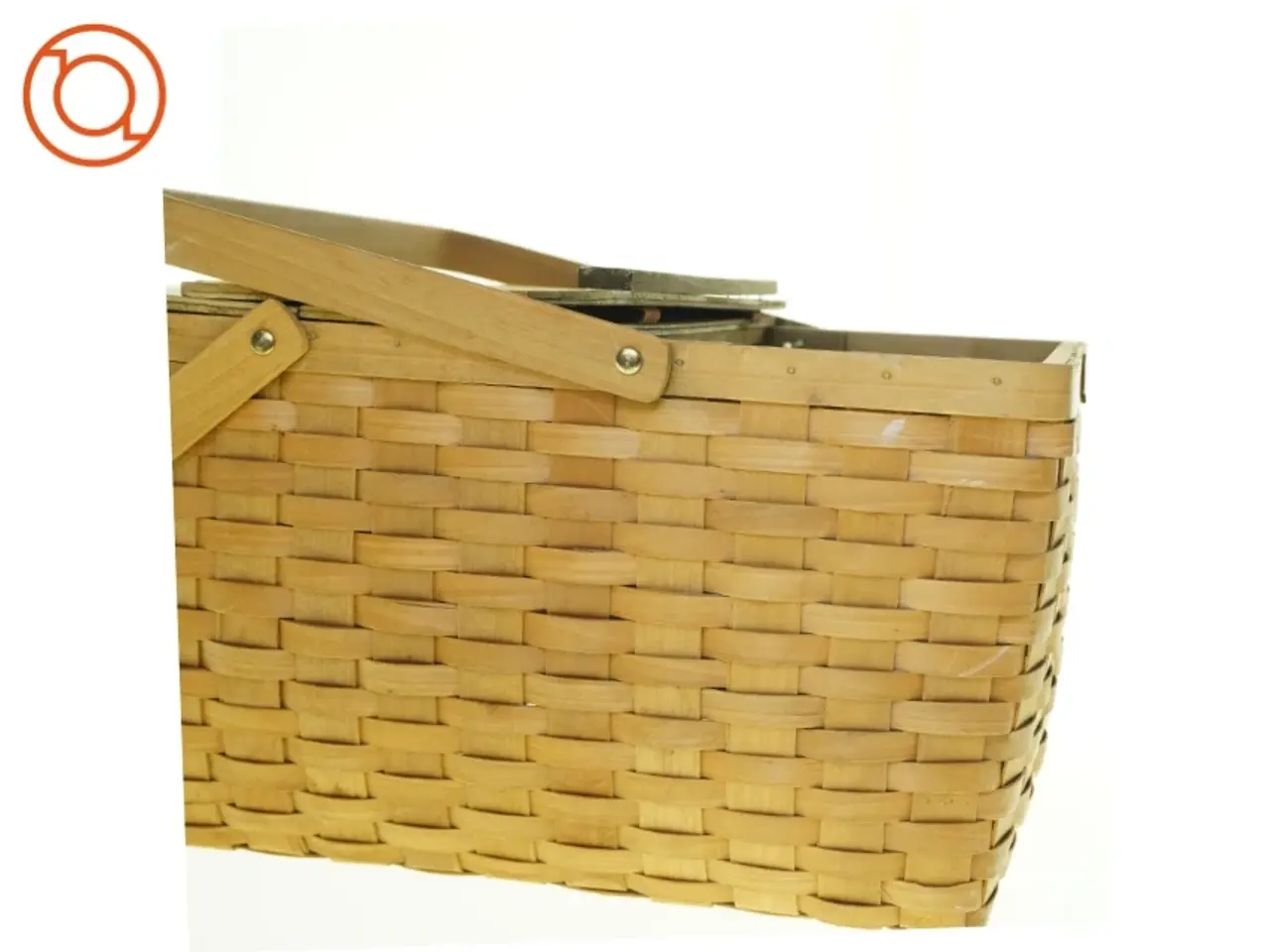 Billede 3 - Flettet Picnic kurv (str. 23 x 26 x 42 cm)