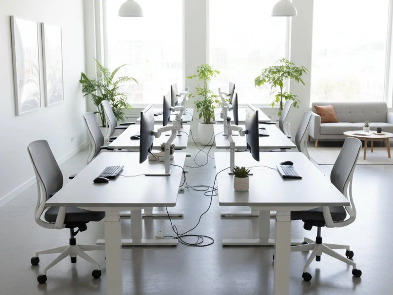 Billede 2 - ScanOffice Hæve/sænkebord – Grå/Hvidt Stel 160x80cm