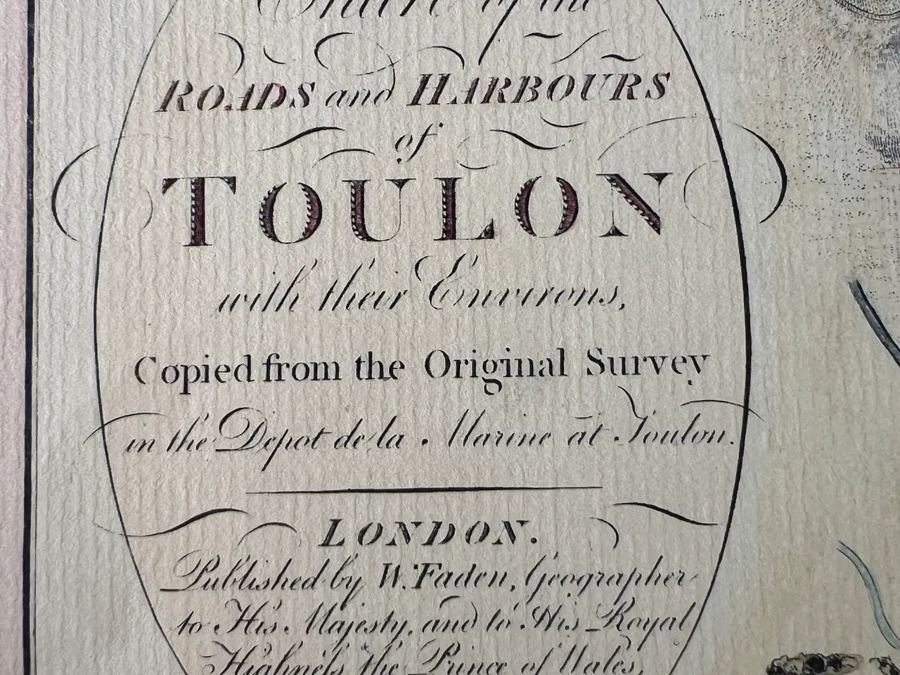 Billede 2 - Genoptrykt Kort over Toulon Havn år 1793