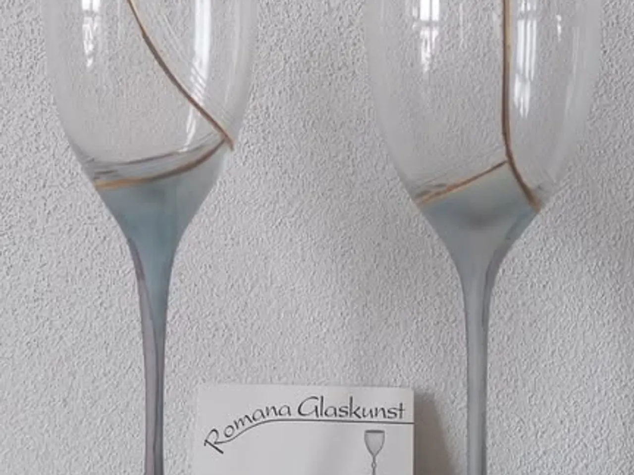 Billede 1 - Rød og hvidvins glas fra Romana Glaskunst.