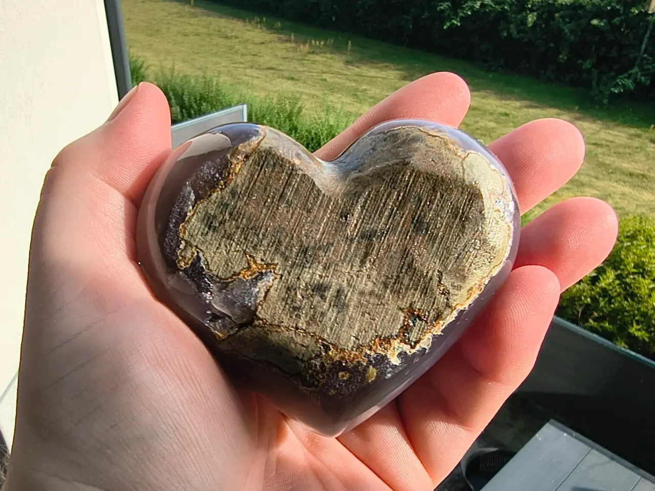 Billede 8 - Stort agat hjerte med druzy
