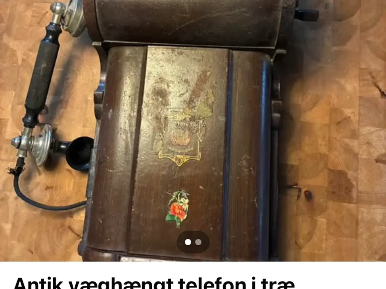 Billede 2 - Antik væghængt telefon