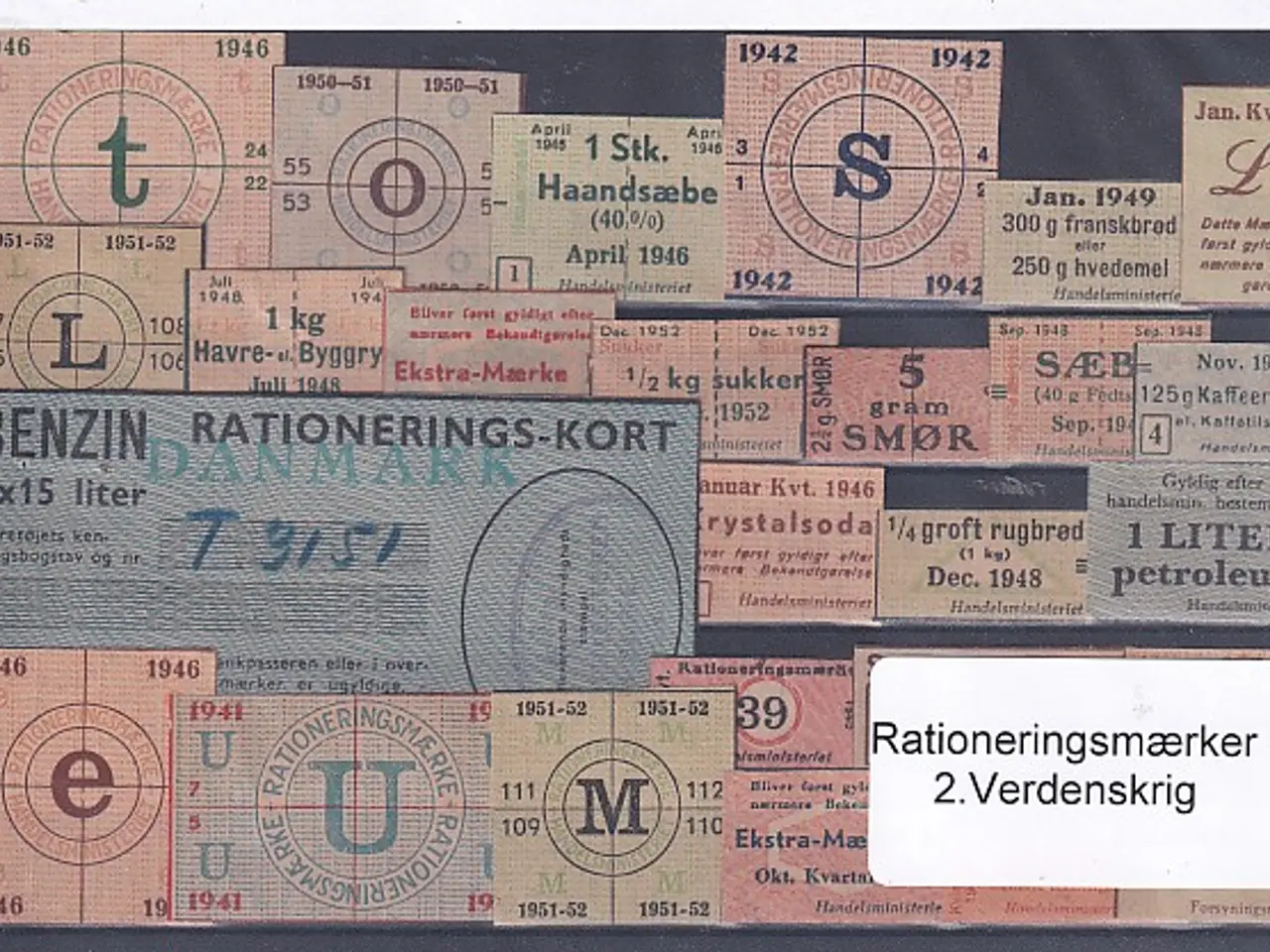 Billede 1 - Rationeringsmærker - 2. Verdenskrig