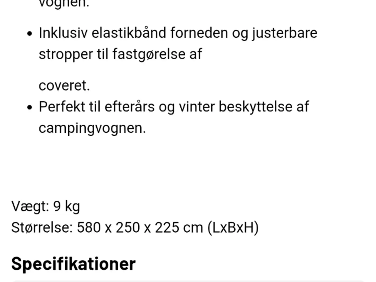Billede 2 - Caravan cover 580 x 250 x 225