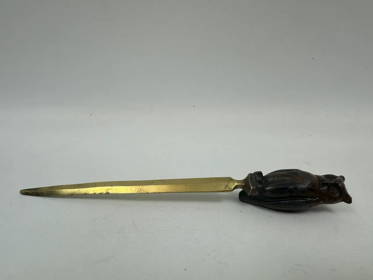Billede 6 - Vintage brevåbner / brevkniv i messing m. ugle