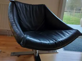 Sort læder stol (Hjorth Knudsen)