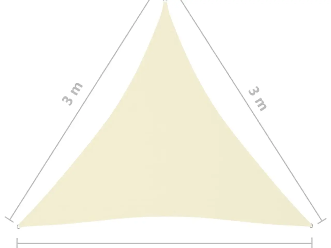 Billede 6 - Solsejl 3x3x3 m oxfordstof trekantet cremefarvet