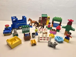 Duplo Rideskole, Vogn med Hestetrailer, Heste, Dyr