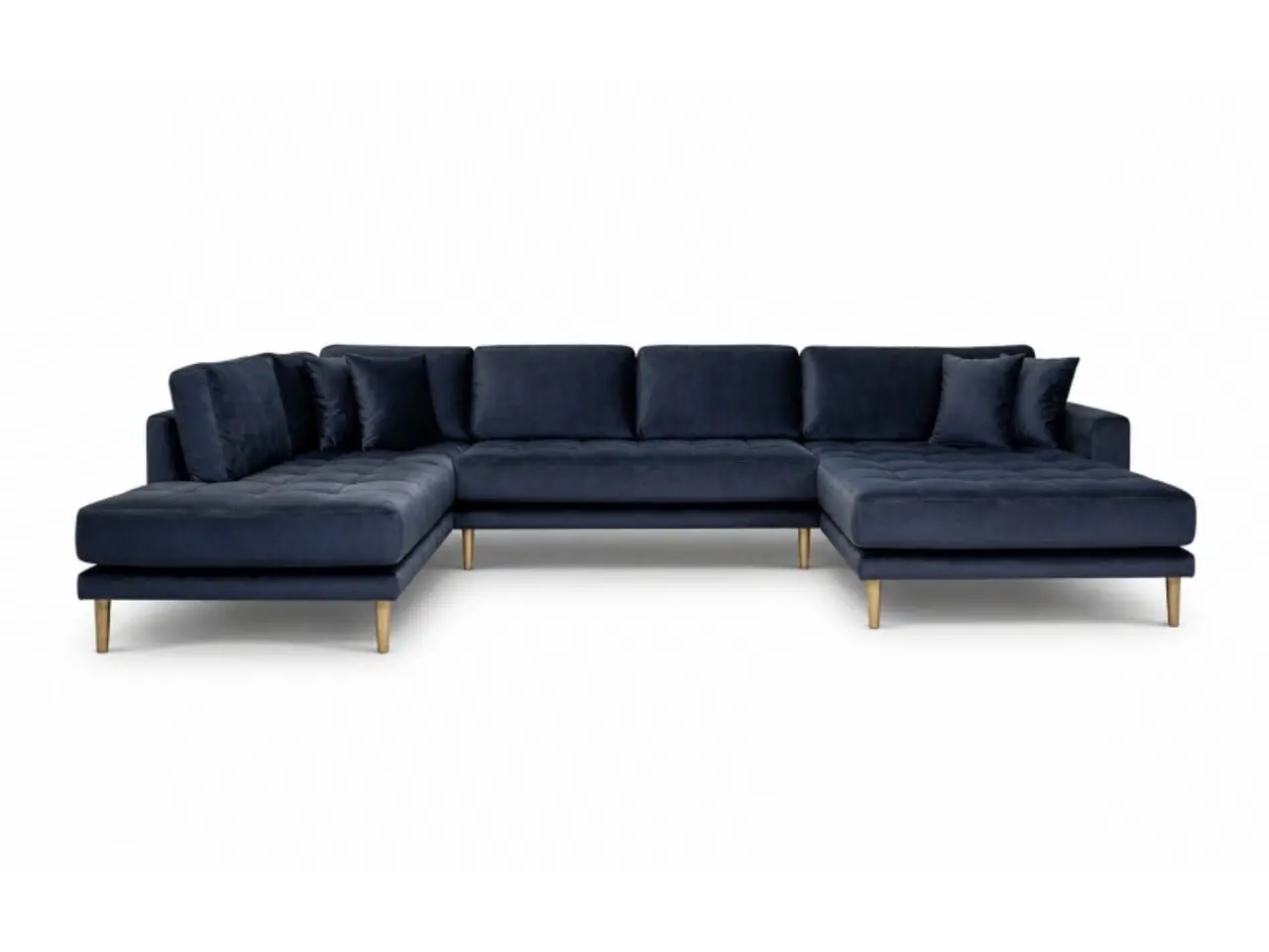 Billede 1 - Lido - Hjørnesofa med Højrevendt Chaiselong - Mørkeblå velour