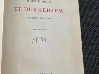 Henrik Ibsen “Et Dukkehjem” udgave fra 1879