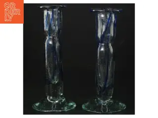 Glas lysestager (str. H. 16 cm)