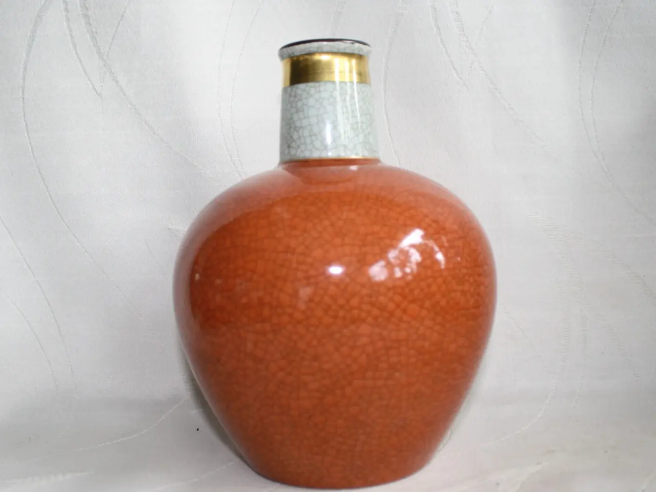 Billede 1 - Vase orange, krakeleret, fra Royal Copenhagen