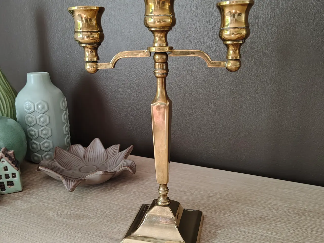 Billede 1 - Flot messing kandelaber