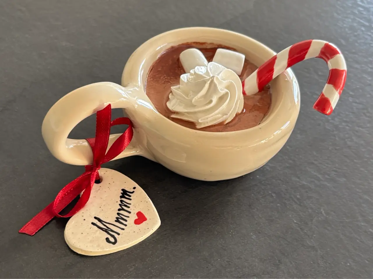 Billede 1 - Cacaokop med julepynt i keramik