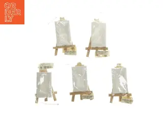 Mini staffelier/bordkort med lærred (str. 5 stk 5x8 cm)