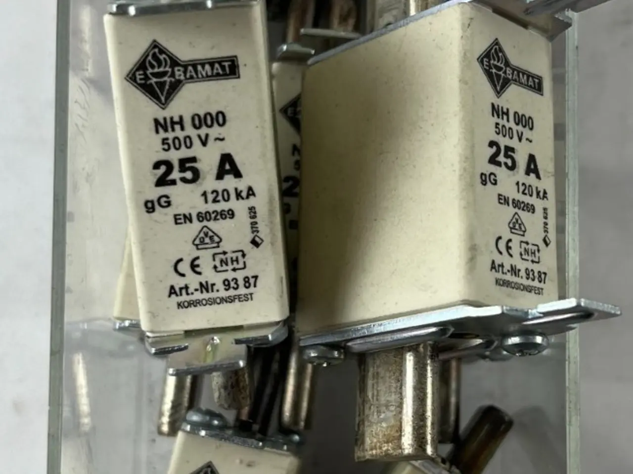 Billede 1 - parti 13x NH000 25A 500V gG sikringer Bals E‑BAMAT