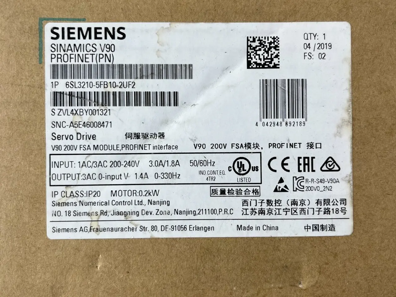 Billede 4 - Siemens 6SL3210-5FB10-2UF2 Sinamics V90 servodrev