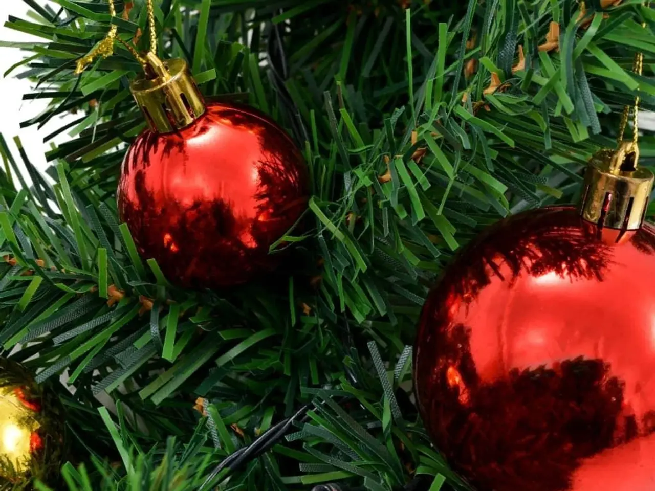 Billede 7 - Juleguirlande med kugler og LED-lys - 10 m