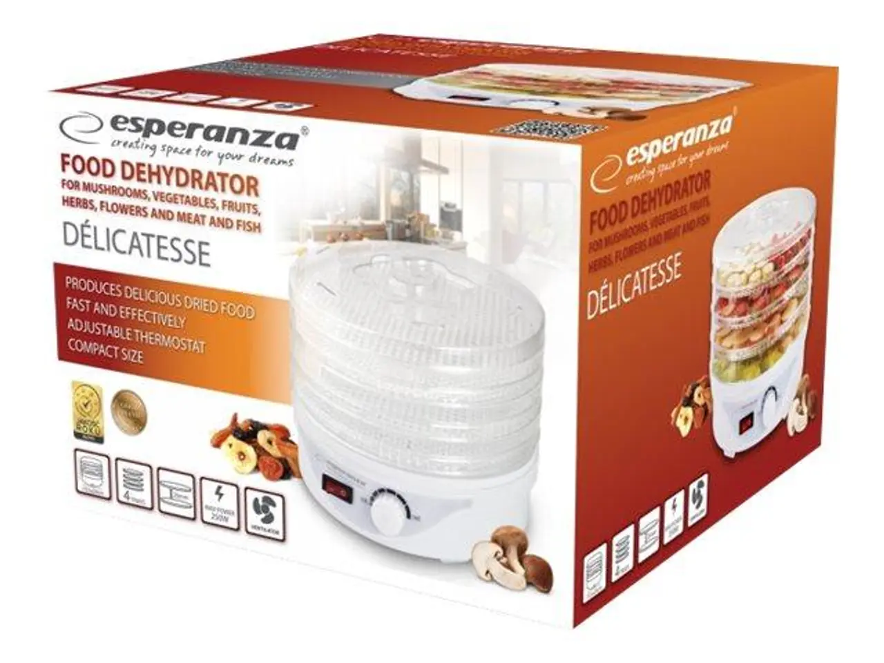 Billede 4 - Fødevaretørrer Esperanza DÉLICATESSE 250 W, rund
