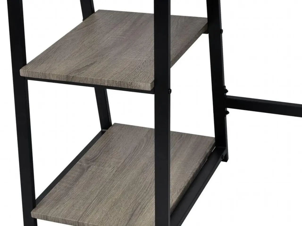 Billede 4 - Skrivebord med 2 hylder - grå og eg