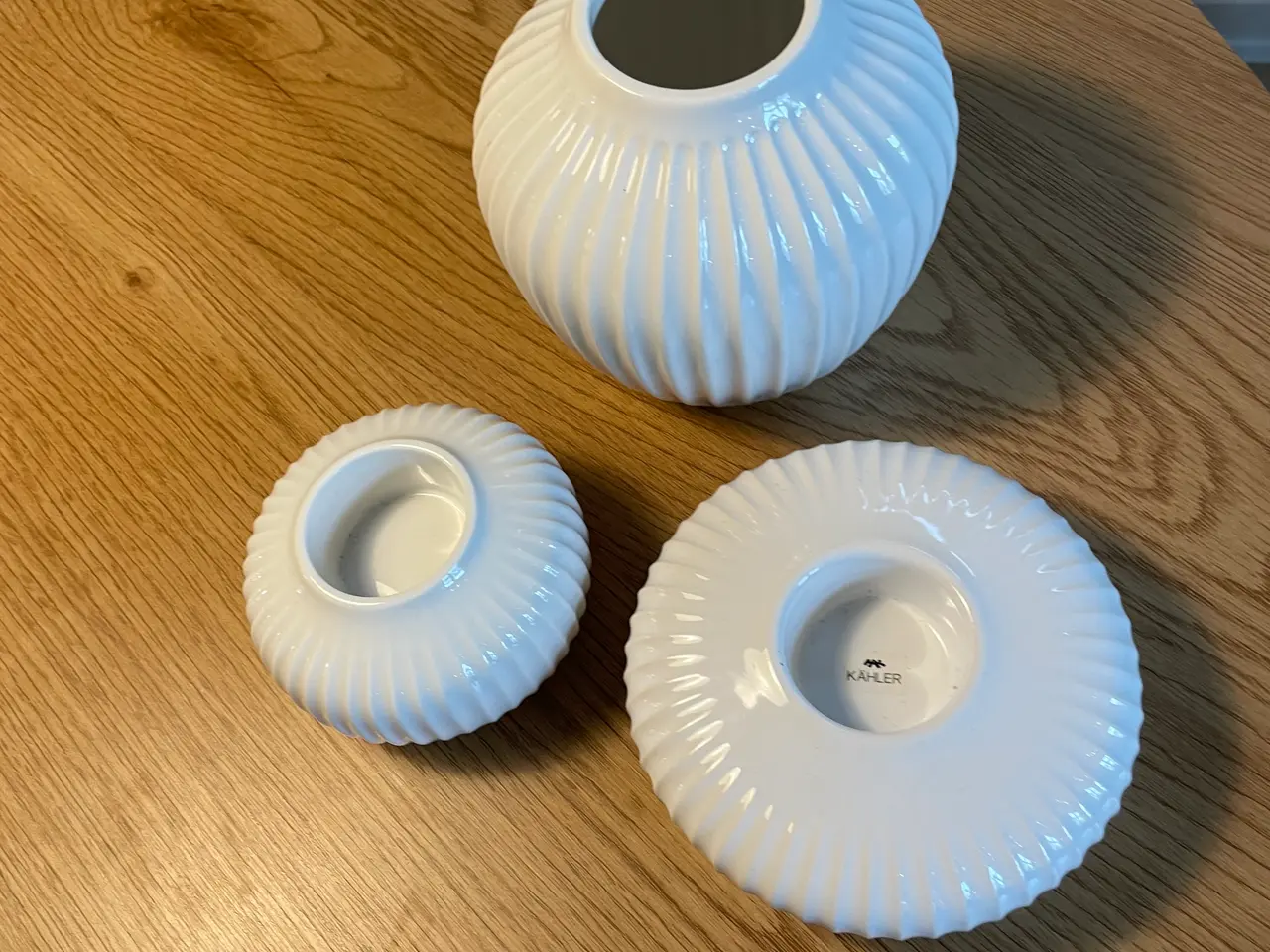 Billede 3 - Kähler sæt med vase og 2 fyrfadslys