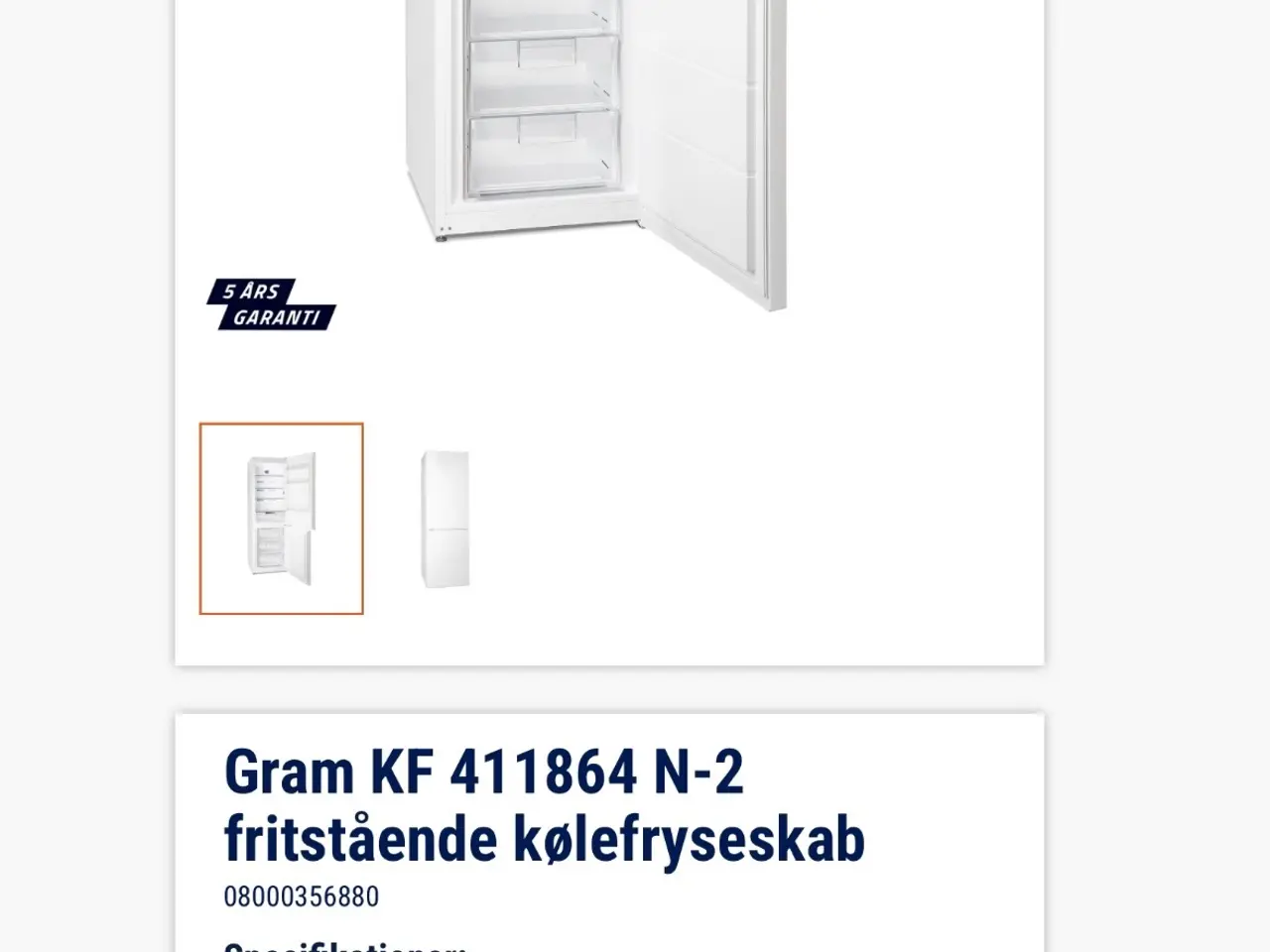Billede 1 - Gram køle-fryseskab