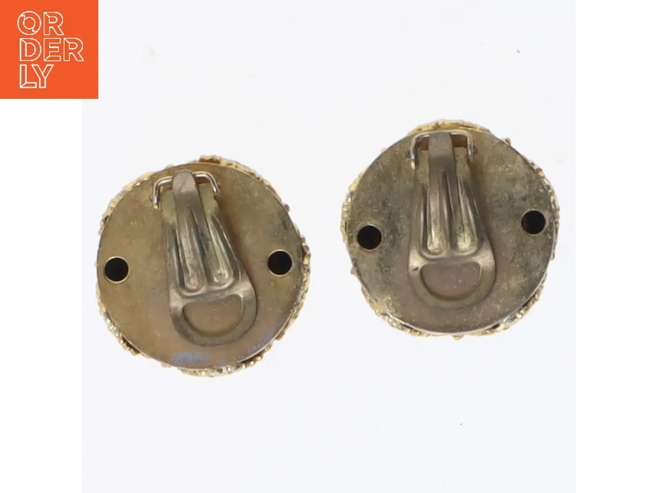 Billede 4 - Runde clips øreringe i guldfarvet metal Ø 2,5 cm (str. Ø 2,5 cm)