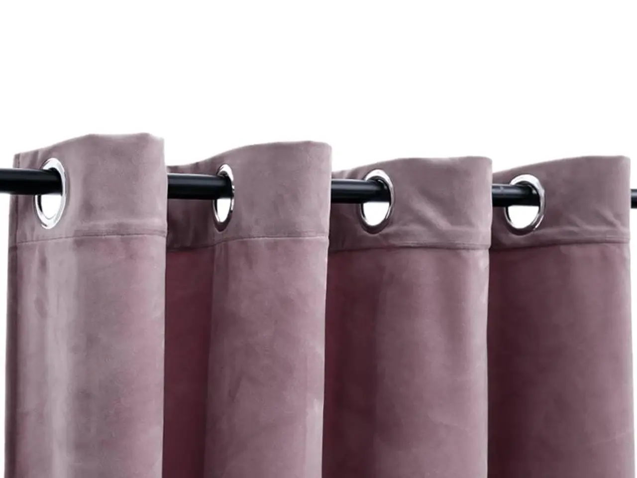 Billede 3 - Mørklægningsgardiner 2 stk. ringe 140 x 175 cm fløjl antik rosa