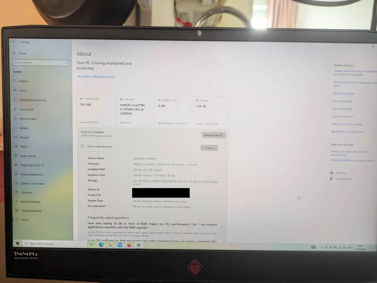 Billede 4 - HP Omen GTX 1660 TI