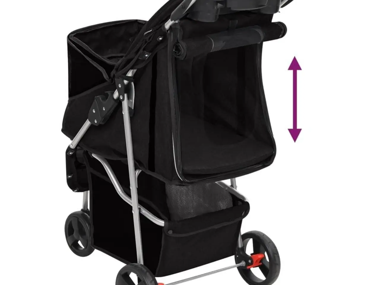 Billede 7 - Foldbar hundeklapvogn 80x46x98 cm oxfordstof sort