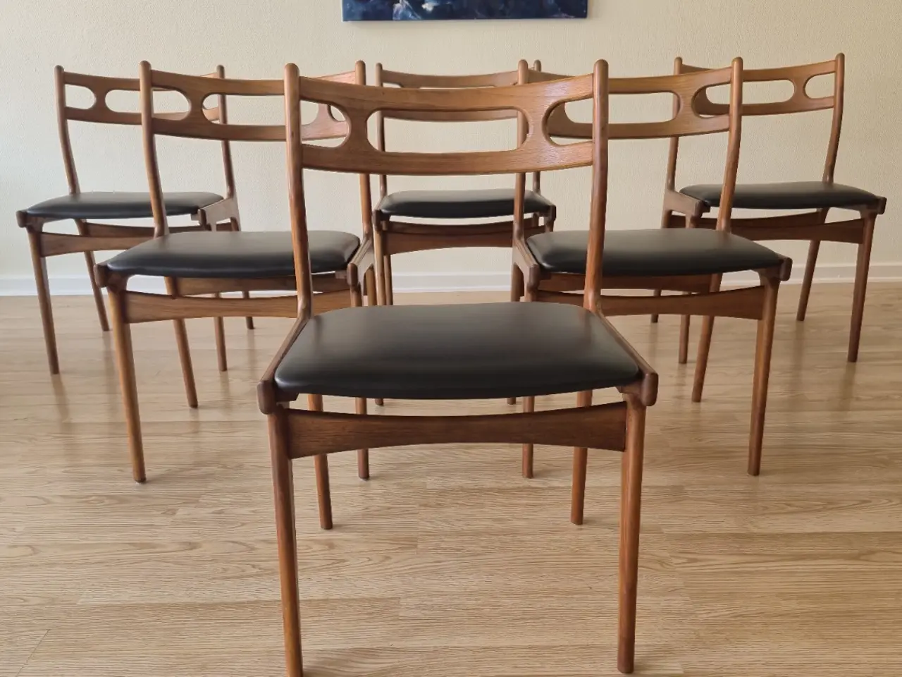 Billede 6 - 6 stk nyrenoverede Johannes Andersen teak stole
