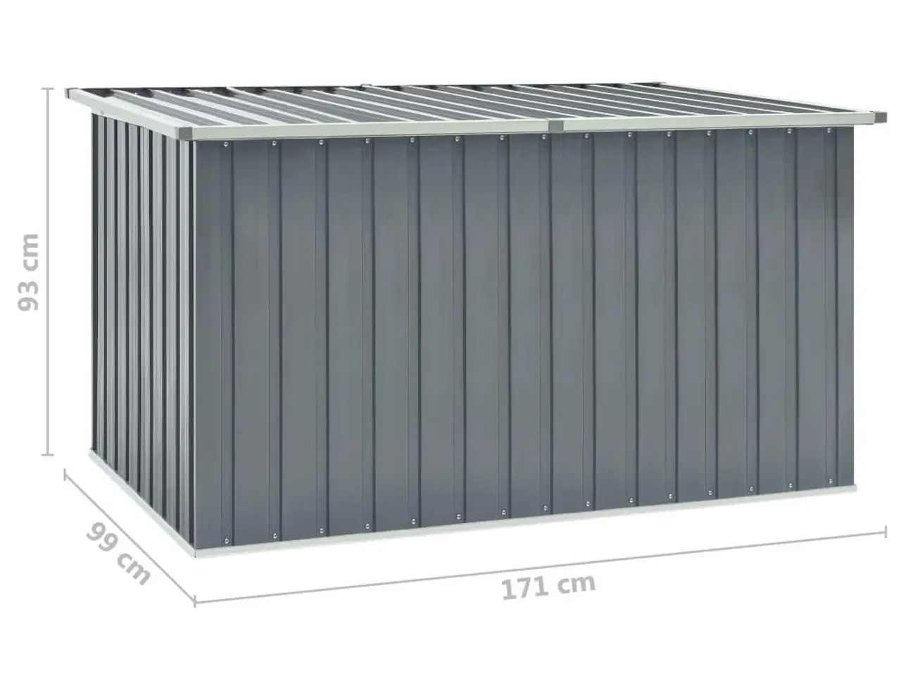 Billede 8 - Hyndeboks til haven 171×99×93 cm - grå, galvaniseret stål