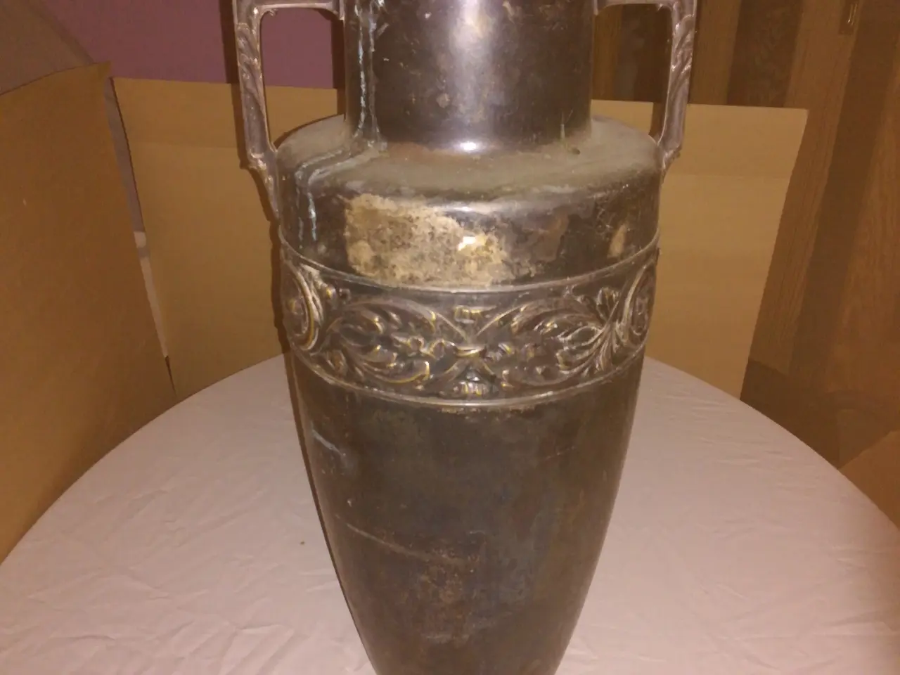 Billede 1 - Vase forsølvet 50 cm høj.