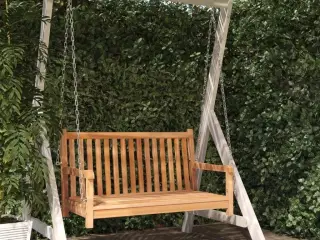 Gyngebænk 114x60x64 cm massivt teaktræ
