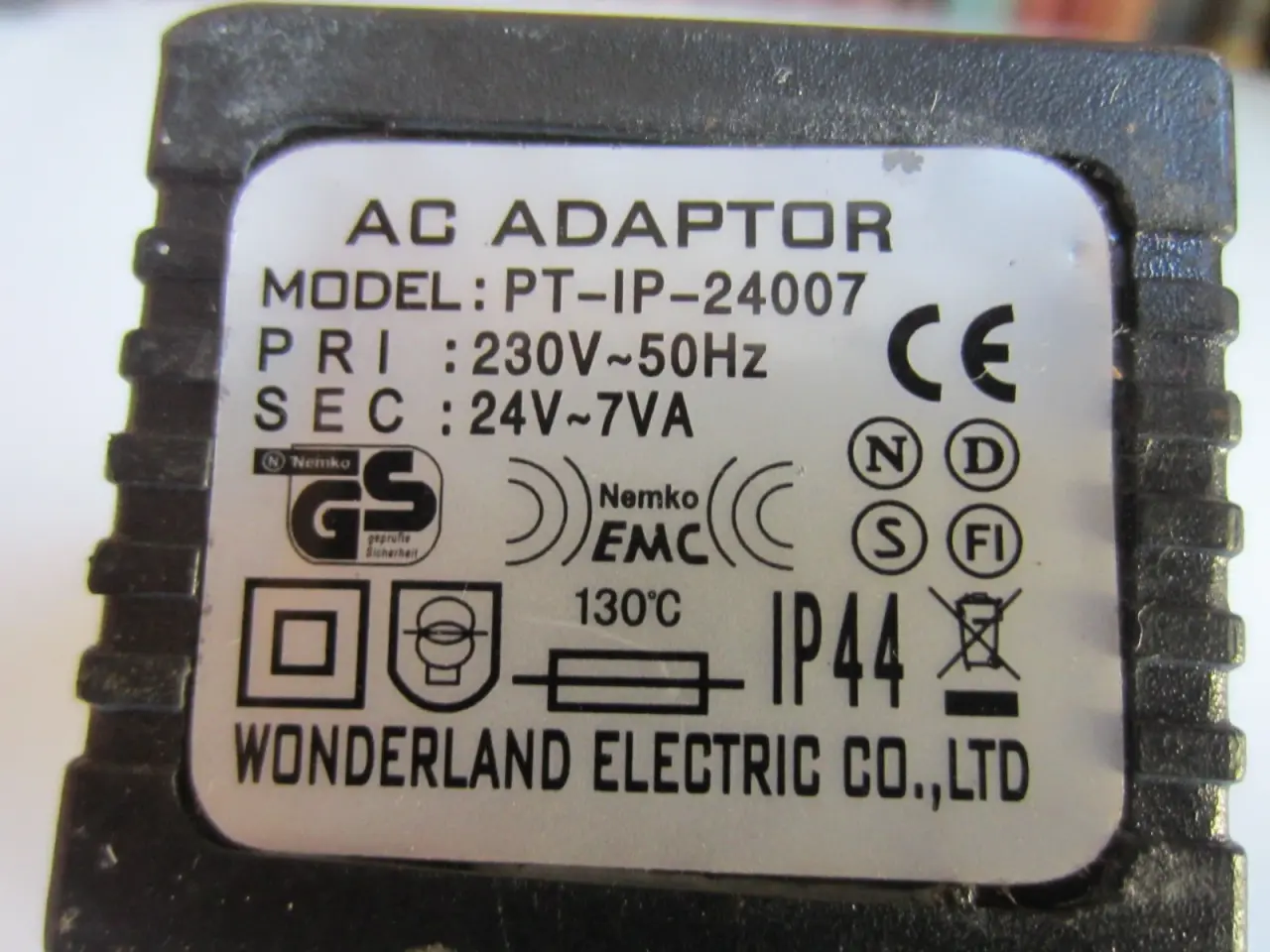 Billede 3 - Wonderland PT-IP-24007 AC/AC Adapter 24V~ AC / 7VA